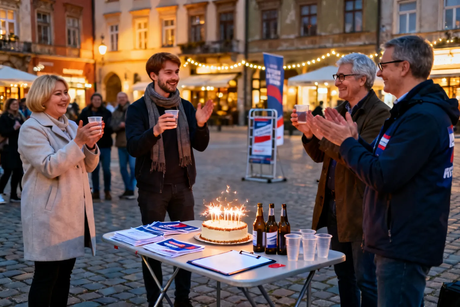 Monika Piątkowska w II turze po exit poll — sztab świętował w centrum Krakowa