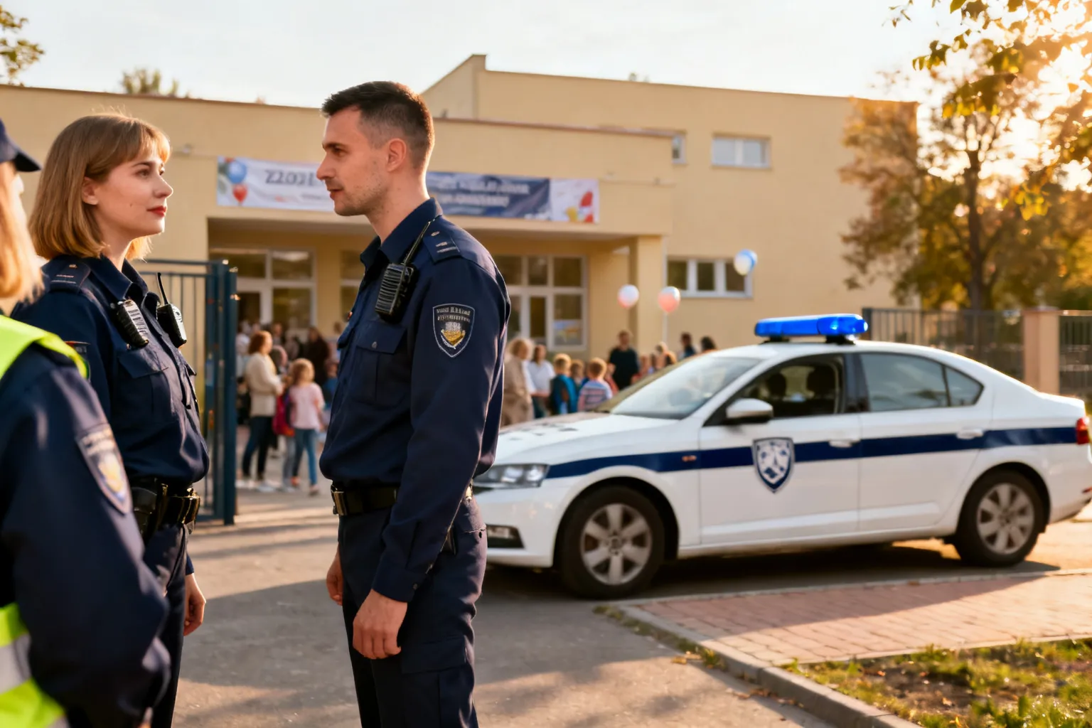 Policjanci na jubileuszu Szkoły Podstawowej nr 7 w Krakowie