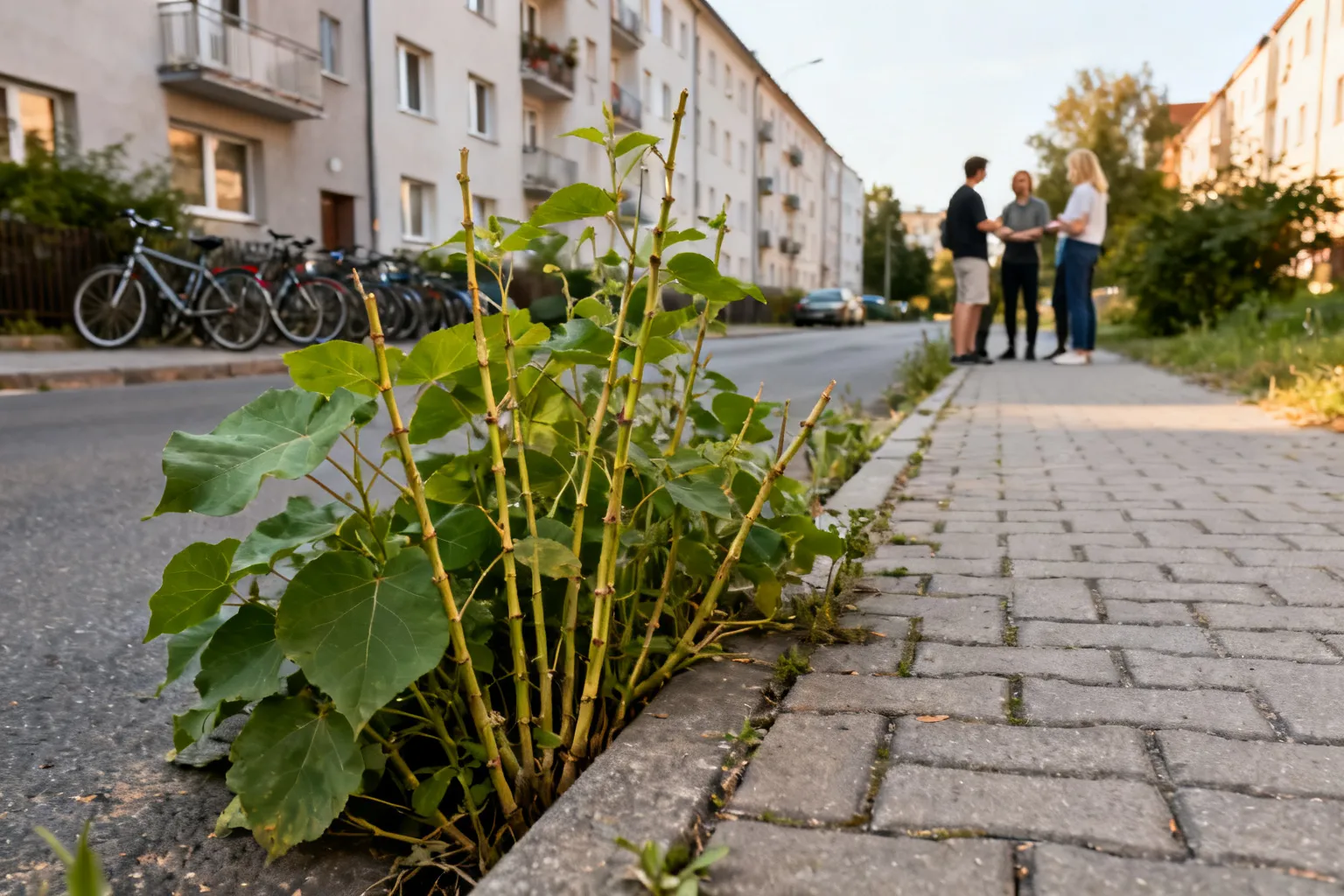 Rdestowiec japoński przy ul. Stella-Sawickiego w Krakowie – mieszkańcy alarmują
