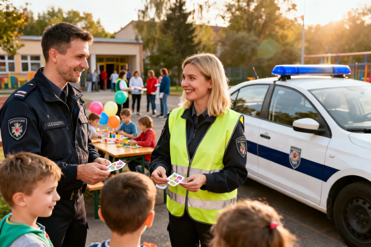 Policjanci z Krakowa na pikniku charytatywnym Panda-J w SP nr 27