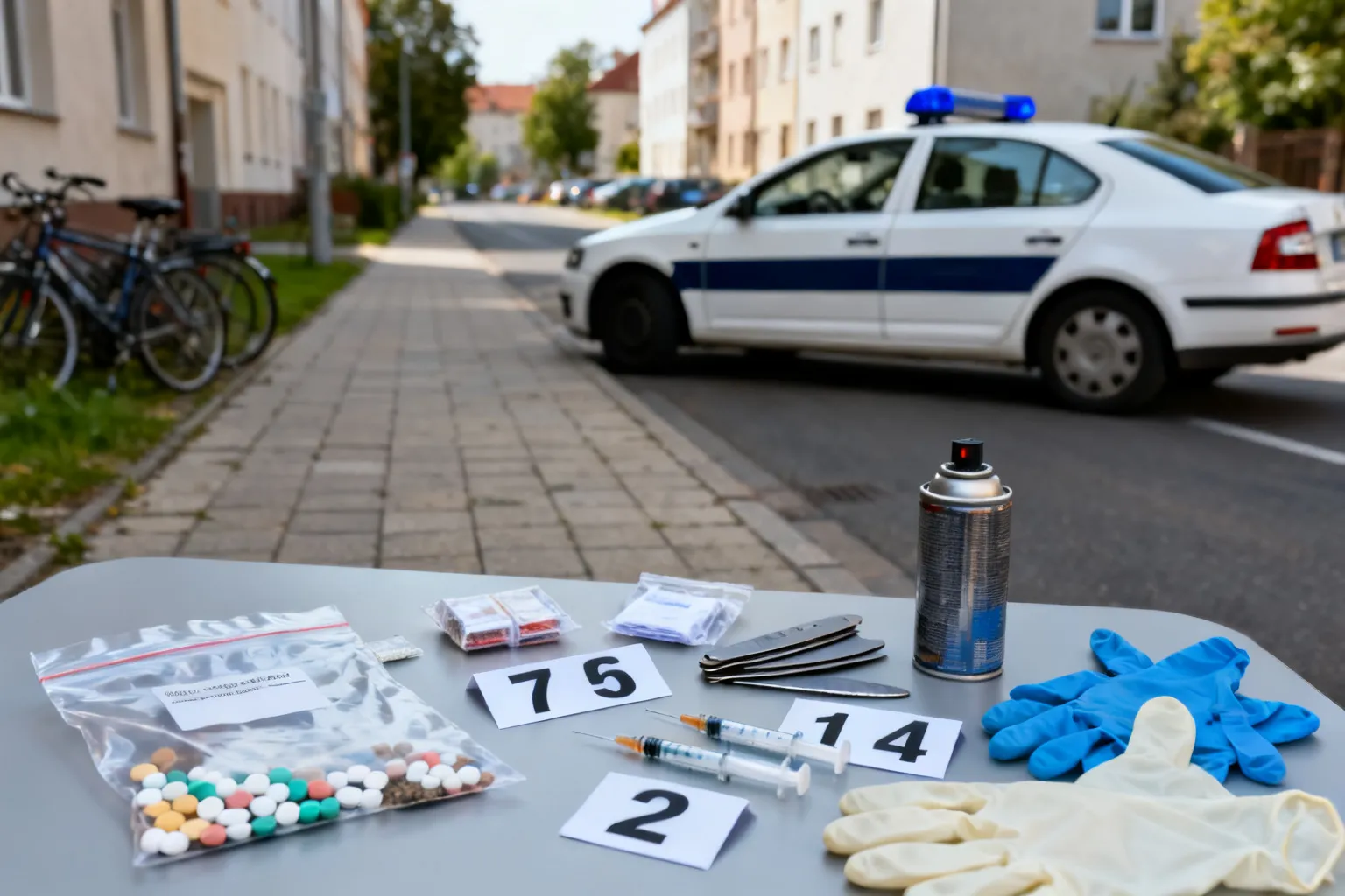 Pseudograficiarze zatrzymani w Krakowie. Zabezpieczono narkotyki i niebezpieczne przedmioty